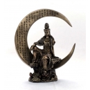 中式人物-佛教系列-水月觀音左月缺心經 y13812 立體雕塑.擺飾 人物立體擺飾 系列-中式人物系列